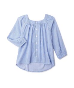 Wonder Nation Girls Square Neck Woven Blouse - Stripe