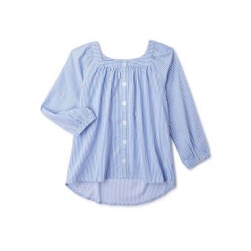 Wonder Nation Girls Square Neck Woven Blouse - Stripe