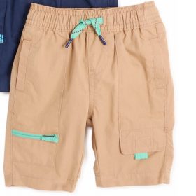 Wonder Nation Toddler Boys Adventure Cargo Print Shorts - Brown