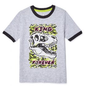365 Kids Boys Short Sleeve King Forever Graphic TShirt - Grey