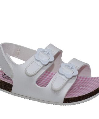 Wonder Nation Infant Baby Girls Two Buckle Back Strap Sandal Shoe - White
