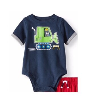 Garanimals Baby Boy Applique Bodysuit - Teddy Bear -Blue