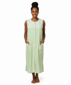 Prisca Lucia Women's Night Gown Robe For Breast Feeding Mums- Mint Green