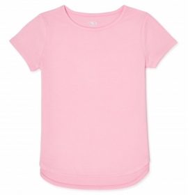 Athletic Works Girls Solid Short Sleeve Plain T-Shirt - Pink