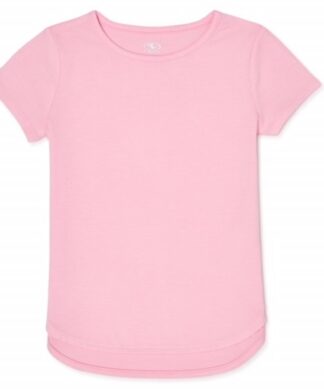 Athletic Works Girls Solid Short Sleeve Plain T-Shirt - Pink
