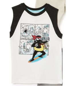 365 Kids Boys Raglan Muscle Tank - Black Ninja