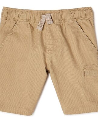 365 Kids Boys Solid Cargo Shorts - Khaki Brown.