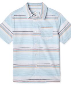 Garanimals 365 Kids Striped Short Sleeve Printed Button Down Shirt - BG