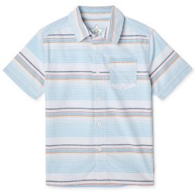 Garanimals 365 Kids Striped Short Sleeve Printed Button Down Shirt - BG