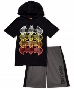 DC Comics Batman Signal Boys 2 Piece Hoodie T-shirt & Shorts