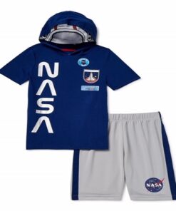 NASA Boys 2 Piece Hoodie T-shirt & Knit Pull On Shorts