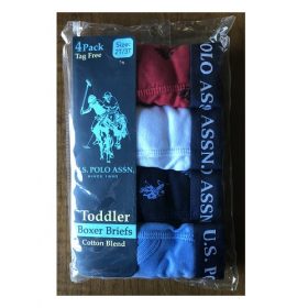 US Polo Assn Toddler Boys Boxers Brief Underwear - 4 Packs