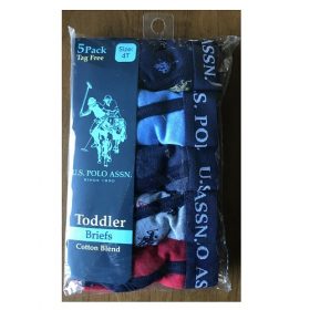 US Polo Assn Toddler Boys Brief Underwear - 5 Packs