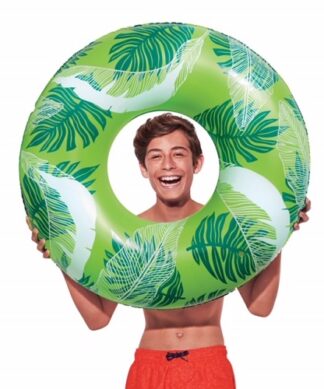 Play Day Inflatable Printed Kids Swimming Ring Tube Floater- Green