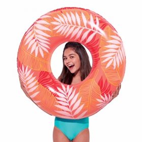 Play Day Inflatable Printed Kids Swimming Ring Tube Floater- Coral