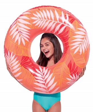 Play Day Inflatable Printed Kids Swimming Ring Tube Floater- Coral