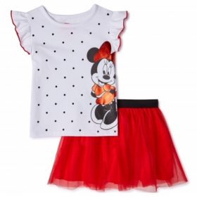 Disney Minnie Mouse Toddler Girls Top & Tutu Set.