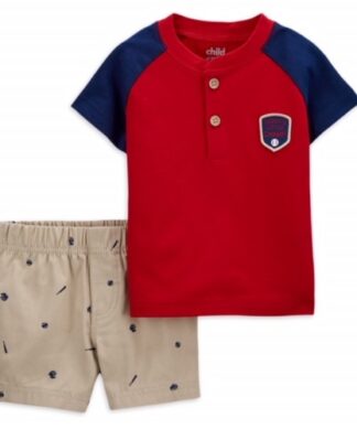 Carter's Child Of Mine Baby Boys Henley T-Shirt & Shorts Outfit Set