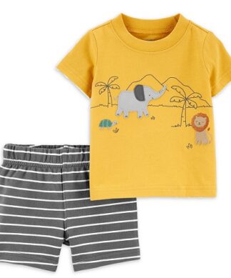 Carter's Child Of Mine Baby Boys "Elephant" T-shirt Top & Shorts Set.