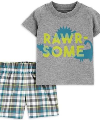 Carter's Child Of Mine Baby Boys "Rawsome" T-shirt Top & Shorts Set.