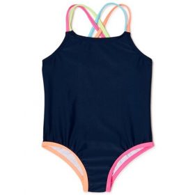 Wonder Nation Baby & Toddler Girls' Solid 1 Piece Swimsuit