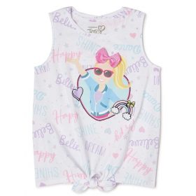 Nickelodeon Jojo Siwa Girls Dreams Happy 3D Bow Tank Top