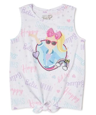 Nickelodeon Jojo Siwa Girls Dreams Happy 3D Bow Tank Top