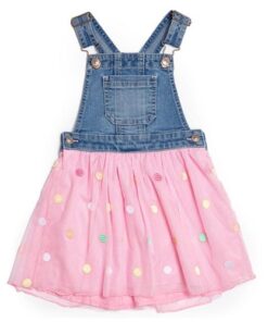 Wonder Nation Toddler Girls Denim Jeans Stretch Tutu Overall Skirtall