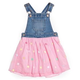 Wonder Nation Toddler Girls Denim Jeans Stretch Tutu Overall Skirtall