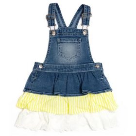 Wonder Nation Toddler Girls Denim Jeans Lace Tutu Overall Skirtall