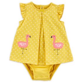 Carter's Child Of Mine Baby Girls Flamingos One Piece Sunsuit Dress