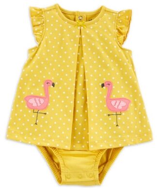 Carter's Child Of Mine Baby Girls Flamingos One Piece Sunsuit Dress