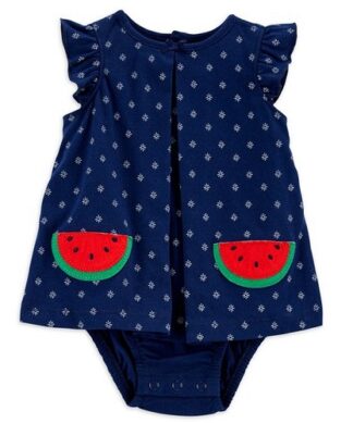 Carter's Child Of Mine Baby Girls Watermelon One Piece Sunsuit Dress