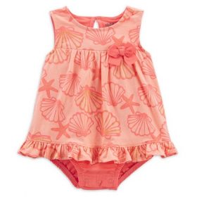 Carter's Child Of Mine Baby Girls Starfish One Piece Ruffle Sunsuit Dress