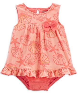 Carter's Child Of Mine Baby Girls Starfish One Piece Ruffle Sunsuit Dress