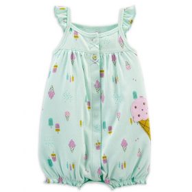 Carter's Child Of Mine Baby Girls Sundae One Piece Flutter Sleeve Romper