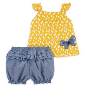 Carter's Child Of Mine Baby Girls Flutter Tank Top & Ruffle Shorts Outfit Set
