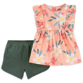 Carter's Child Of Mine Toddler Girls Flutter Top & Shorts Outfit Set - Floral