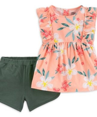 Carter's Child Of Mine Toddler Girls Flutter Top & Shorts Outfit Set - Floral