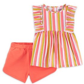 Carter's Child Of Mine Baby & Toddler Girls Stripped Top & Shorts Outfit Set