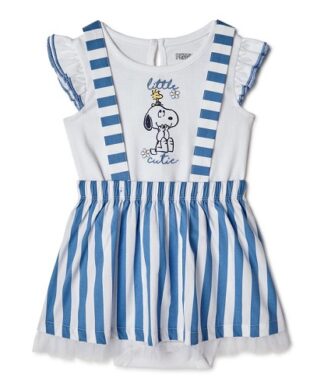Peanuts Baby Girls Pinafore Dress & Top 2 Pcs Outfit Set
