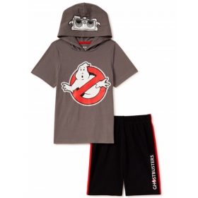 Ghostbusters Boys Hoodie T-shirt & Knit Pull On Shorts
