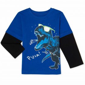 Garanimals Toddler Boys "Pizza" Long Sleeve Raglan T-shirt Top
