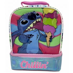 Disney Lilo & Stitch Kids Dual Compartment Insulated School Drop Bottom Lunch Box - Bag