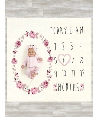 Modern Moments by Gerber Baby Boy or Girl Gender Neutral Milestone Blanket & Frame Set, 2-Piece