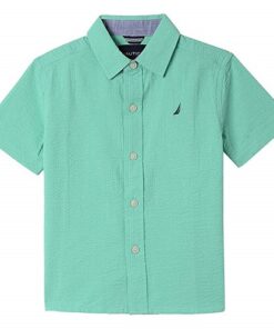 Nautica Boys Button Down Poplin Short Sleeve Shirt