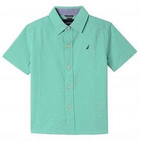 Nautica Boys Button Down Poplin Short Sleeve Shirt