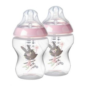 Tommee Tippee Closer To Nature Baby Feeding Bottle Set With Built-in Anti Colic Valve - 9oz 2 Pack