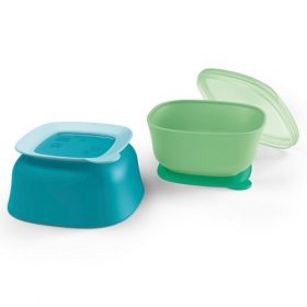 NUK BPA Free Sunction Baby Bowl With Lid - 2 Pack - Assorted Colors
