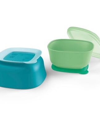 NUK BPA Free Sunction Baby Bowl With Lid - 2 Pack - Assorted Colors
